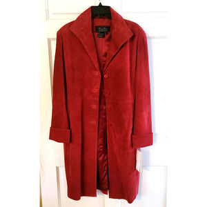 Terry Lewis Vintage Red 100% Suede Leather Jacket